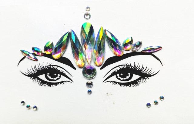 3D Makeup Tattoo Face Gems Glitter Face Jewels Crystal Stickers Face Glitter for Festival Carnival Party -Temporary tattoos- Melted Glam LLC