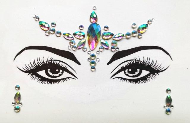 3D Makeup Tattoo Face Gems Glitter Face Jewels Crystal Stickers Face Glitter for Festival Carnival Party -Temporary tattoos- Melted Glam LLC