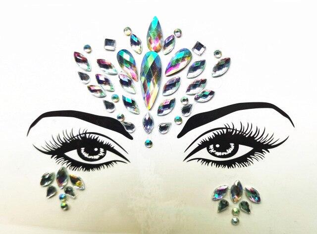 3D Makeup Tattoo Face Gems Glitter Face Jewels Crystal Stickers Face Glitter for Festival Carnival Party -Temporary tattoos- Melted Glam LLC