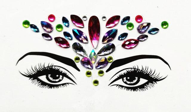 3D Makeup Tattoo Face Gems Glitter Face Jewels Crystal Stickers Face Glitter for Festival Carnival Party -Temporary tattoos- Melted Glam LLC
