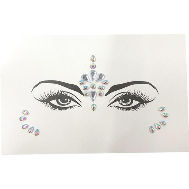 3D Makeup Tattoo Face Gems Glitter Face Jewels Crystal Stickers Face Glitter for Festival Carnival Party -Temporary tattoos- Melted Glam LLC