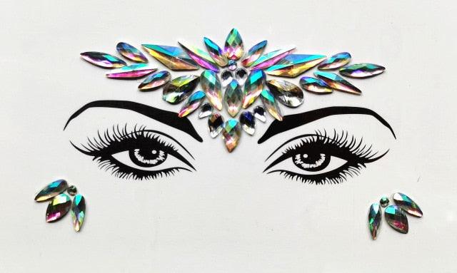 3D Makeup Tattoo Face Gems Glitter Face Jewels Crystal Stickers Face Glitter for Festival Carnival Party -Temporary tattoos- Melted Glam LLC