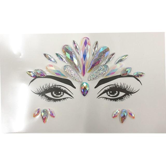 3D Makeup Tattoo Face Gems Glitter Face Jewels Crystal Stickers Face Glitter for Festival Carnival Party -Temporary tattoos- Melted Glam LLC
