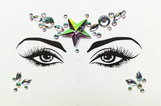 3D Makeup Tattoo Face Gems Glitter Face Jewels Crystal Stickers Face Glitter for Festival Carnival Party -Temporary tattoos- Melted Glam LLC