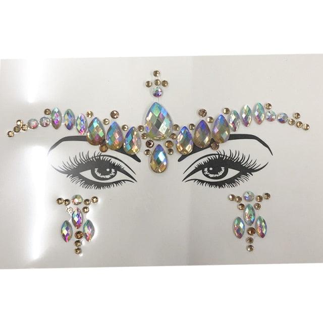 3D Makeup Tattoo Face Gems Glitter Face Jewels Crystal Stickers Face Glitter for Festival Carnival Party -Temporary tattoos- Melted Glam LLC