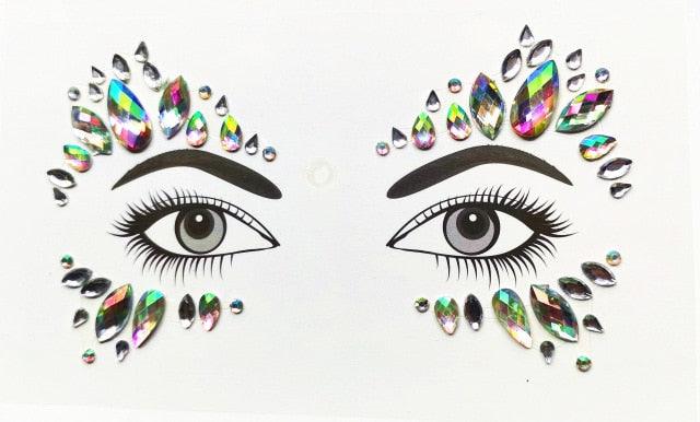 3D Makeup Tattoo Face Gems Glitter Face Jewels Crystal Stickers Face Glitter for Festival Carnival Party -Temporary tattoos- Melted Glam LLC