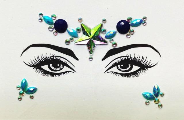 3D Makeup Tattoo Face Gems Glitter Face Jewels Crystal Stickers Face Glitter for Festival Carnival Party -Temporary tattoos- Melted Glam LLC