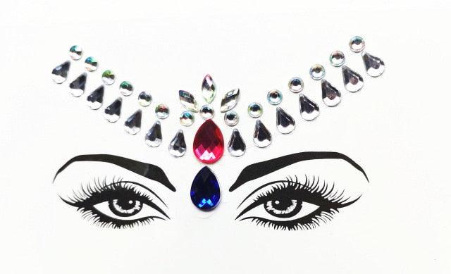 3D Makeup Tattoo Face Gems Glitter Face Jewels Crystal Stickers Face Glitter for Festival Carnival Party -Temporary tattoos- Melted Glam LLC