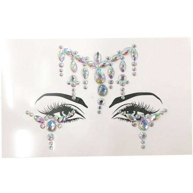 3D Makeup Tattoo Face Gems Glitter Face Jewels Crystal Stickers Face Glitter for Festival Carnival Party -Temporary tattoos- Melted Glam LLC