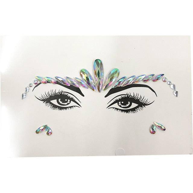 3D Makeup Tattoo Face Gems Glitter Face Jewels Crystal Stickers Face Glitter for Festival Carnival Party -Temporary tattoos- Melted Glam LLC