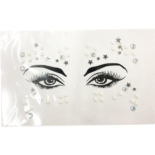 3D Makeup Tattoo Face Gems Glitter Face Jewels Crystal Stickers Face Glitter for Festival Carnival Party -Temporary tattoos- Melted Glam LLC