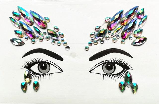 3D Makeup Tattoo Face Gems Glitter Face Jewels Crystal Stickers Face Glitter for Festival Carnival Party -Temporary tattoos- Melted Glam LLC