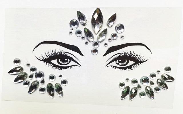 3D Makeup Tattoo Face Gems Glitter Face Jewels Crystal Stickers Face Glitter for Festival Carnival Party -Temporary tattoos- Melted Glam LLC