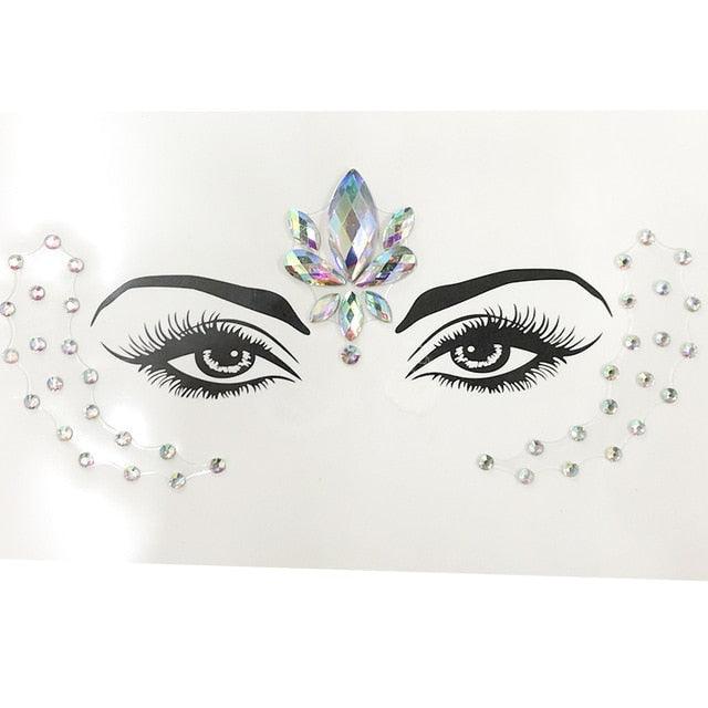 3D Makeup Tattoo Face Gems Glitter Face Jewels Crystal Stickers Face Glitter for Festival Carnival Party -Temporary tattoos- Melted Glam LLC