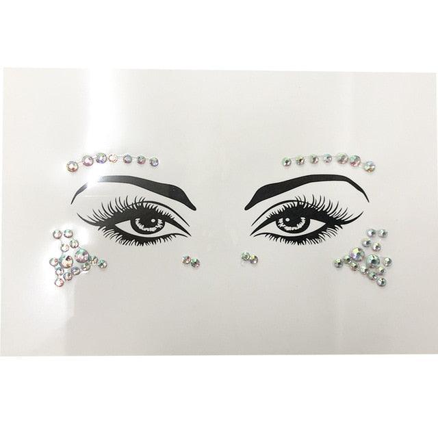 3D Makeup Tattoo Face Gems Glitter Face Jewels Crystal Stickers Face Glitter for Festival Carnival Party -Temporary tattoos- Melted Glam LLC