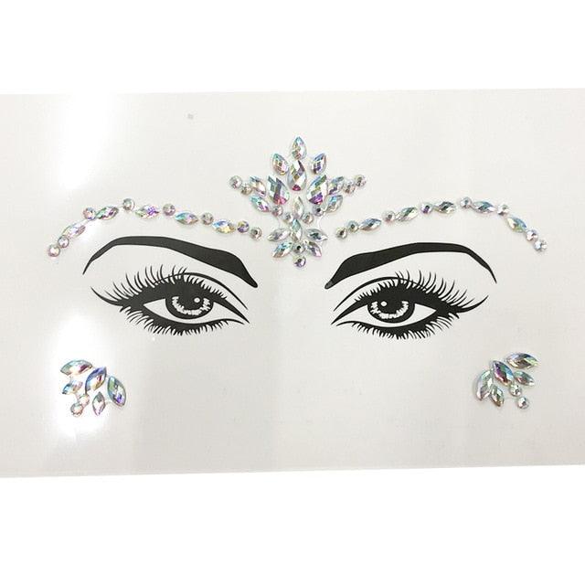 3D Makeup Tattoo Face Gems Glitter Face Jewels Crystal Stickers Face Glitter for Festival Carnival Party -Temporary tattoos- Melted Glam LLC