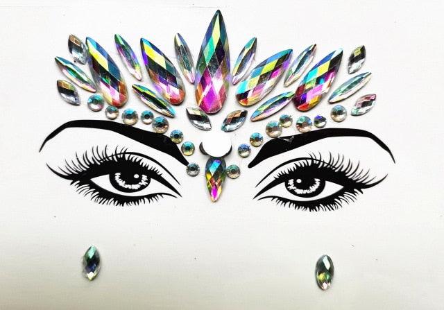 3D Makeup Tattoo Face Gems Glitter Face Jewels Crystal Stickers Face Glitter for Festival Carnival Party -Temporary tattoos- Melted Glam LLC