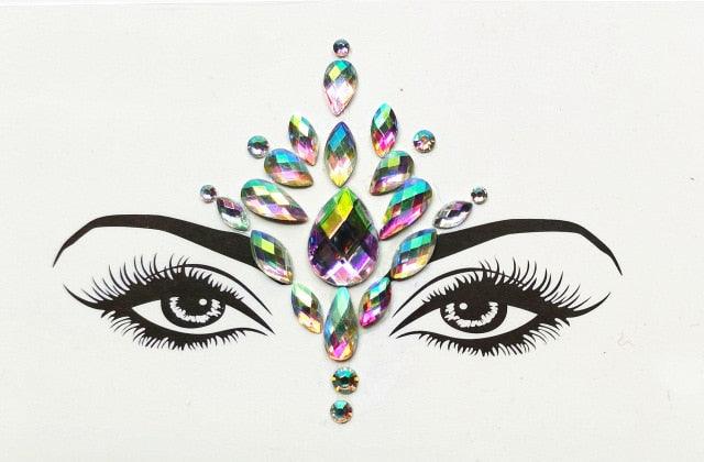 3D Makeup Tattoo Face Gems Glitter Face Jewels Crystal Stickers Face Glitter for Festival Carnival Party -Temporary tattoos- Melted Glam LLC