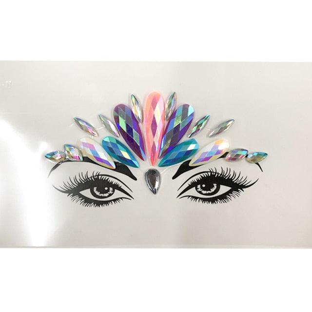 3D Makeup Tattoo Face Gems Glitter Face Jewels Crystal Stickers Face Glitter for Festival Carnival Party -Temporary tattoos- Melted Glam LLC