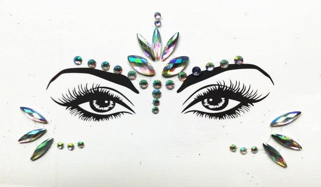 3D Makeup Tattoo Face Gems Glitter Face Jewels Crystal Stickers Face Glitter for Festival Carnival Party -Temporary tattoos- Melted Glam LLC