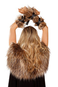 Pair of Faux Fur Viking Arm Cuffs with Strap Detail -Costumes, accessories- Melted Glam LLC