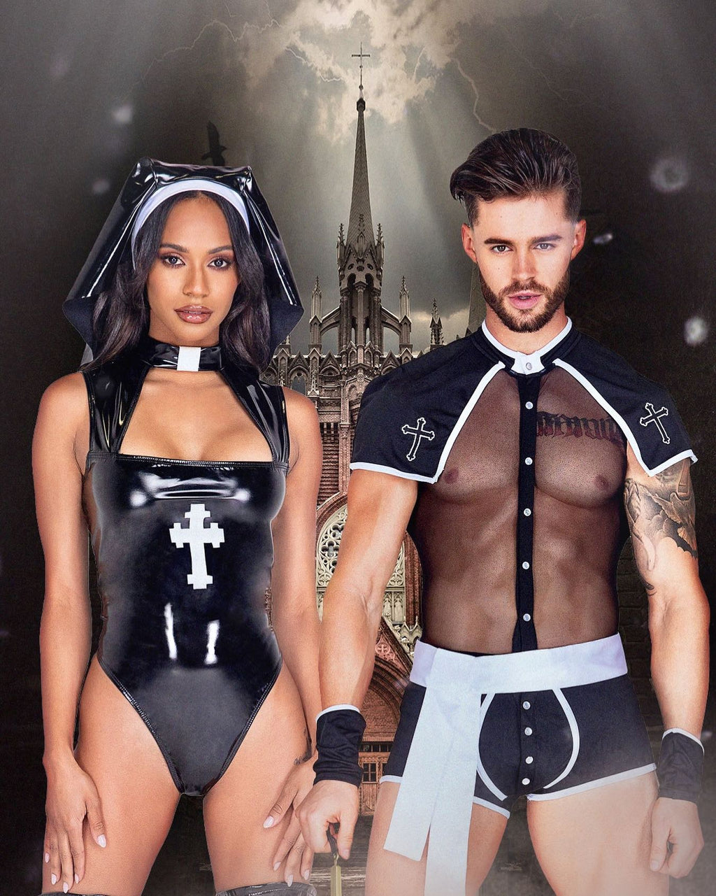 2pc Misbeheaven Nun Costume -Costumes- Melted Glam LLC