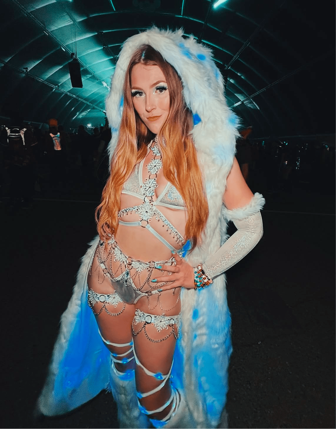 Long LED Light Up Faux Fur Coat - Melted Glam LLC