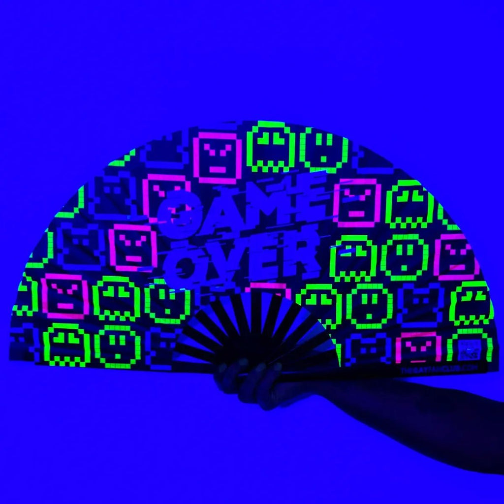 Game Over Fan (UV) -Hand Fan- Melted Glam LLC