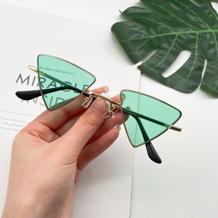 Cat Eye Sunglasses Rimless Cateye Sunglasses Retro Vintage Narrow Triangle Glasses for Women MenModern Retro Triangle Elegant Sunglasses For Women New Luxury Style Glasses For Women/Men New Retro Style Eyeglasses For Women -sunglasses- Melted Glam LLC