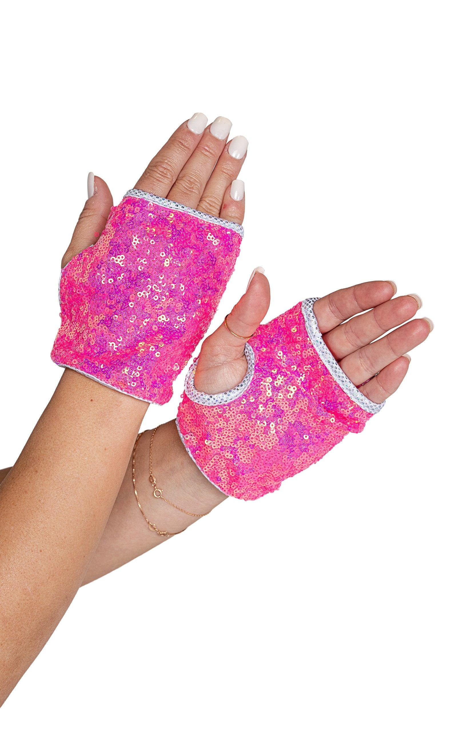 Open Finger Sequin Gloves -Accessories, Ravewear- Melted Glam LLC