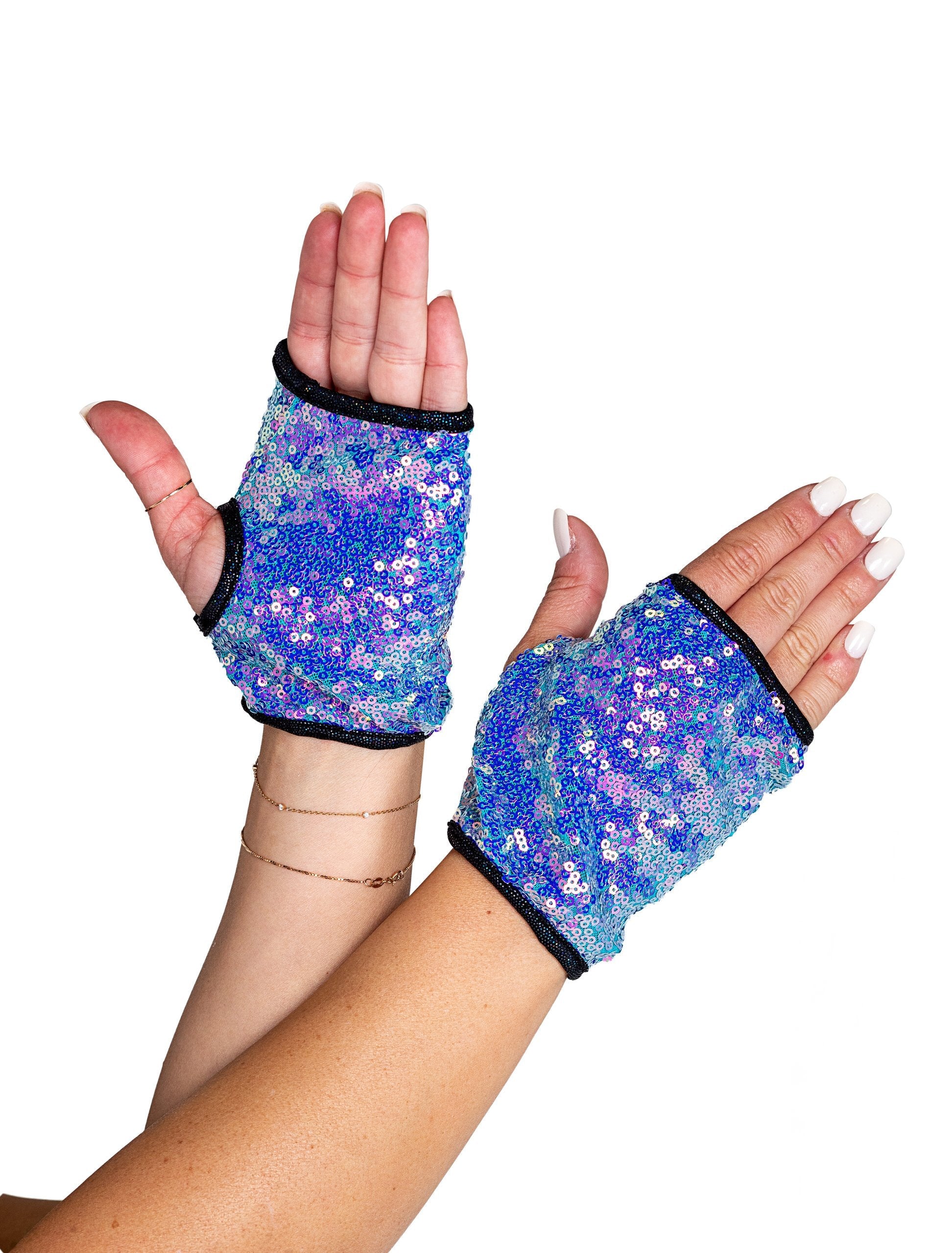 Open Finger Sequin Gloves -Accessories, Ravewear- Melted Glam LLC