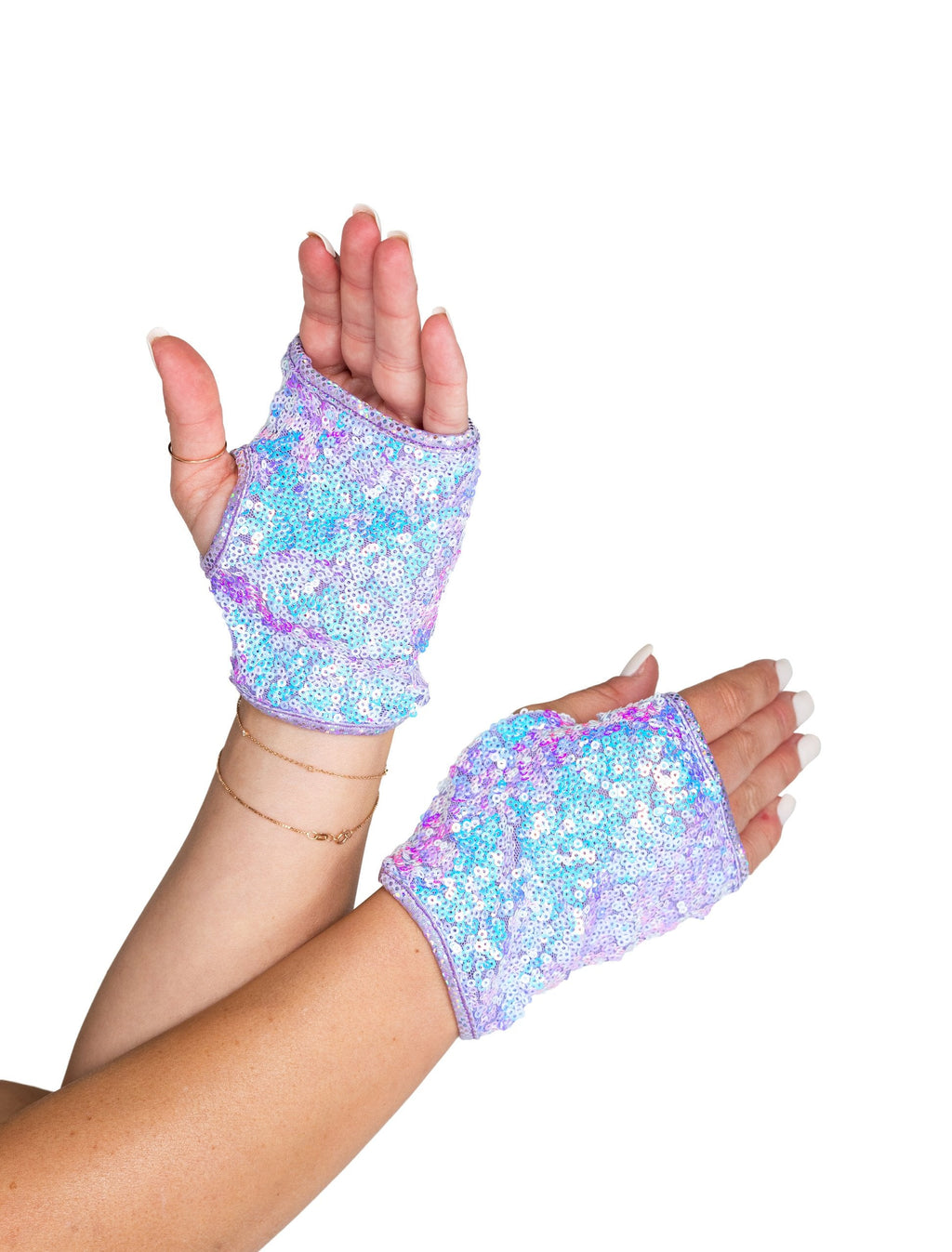 Open Finger Sequin Gloves -Accessories, Ravewear- Melted Glam LLC
