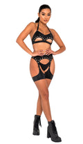 Studded Top with Underboob Cutout -Shirts & Tops- Melted Glam LLC