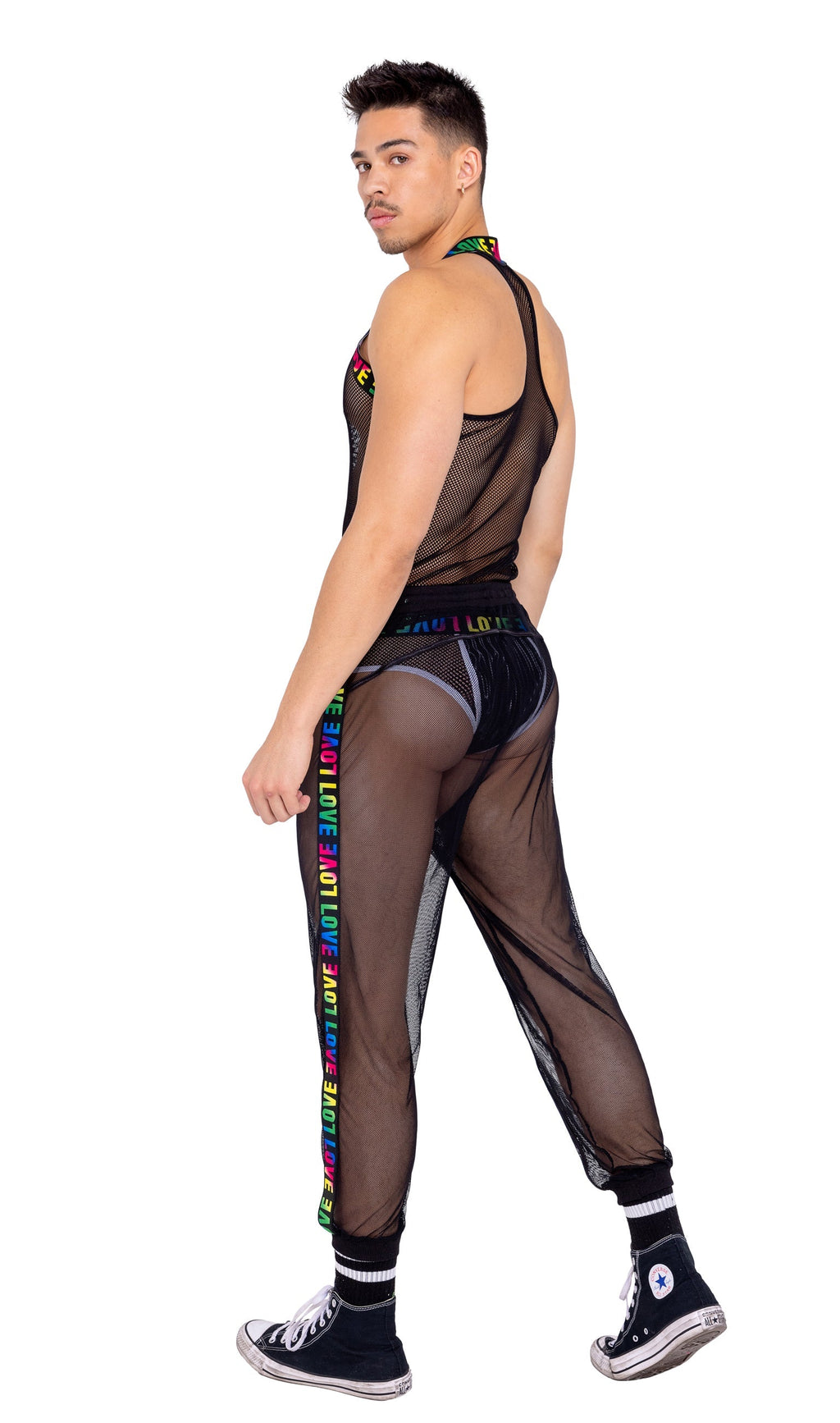 Mens Pride Fishnet Joggers -Pants- Melted Glam LLC