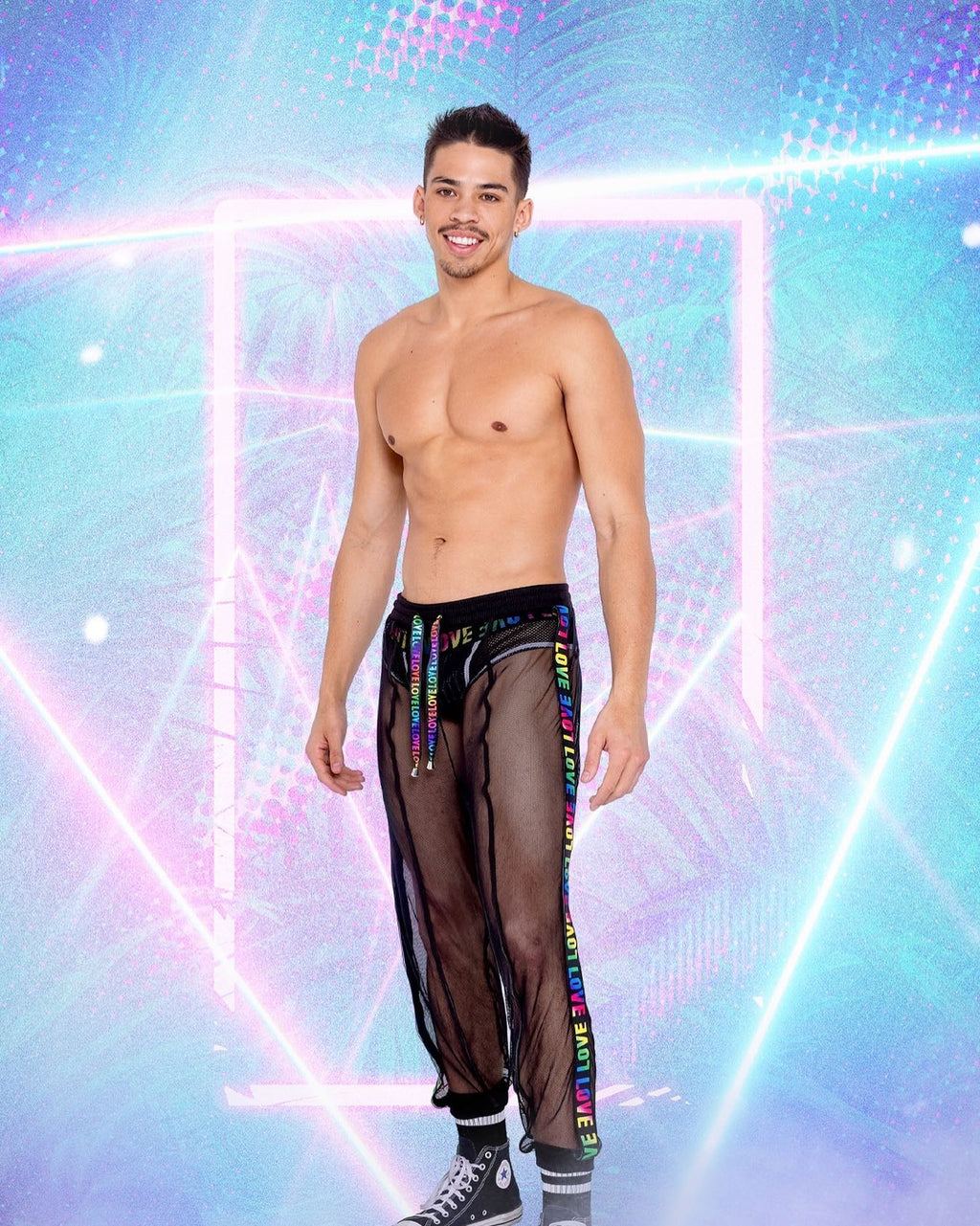 Mens Pride Fishnet Joggers -Pants- Melted Glam LLC