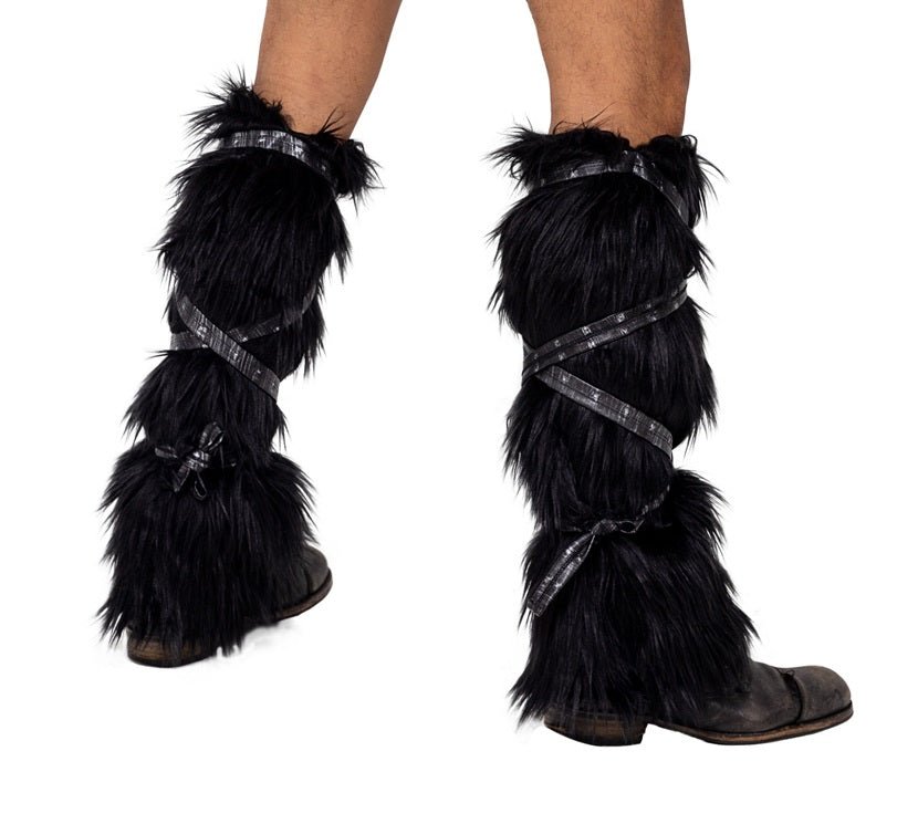 Pair of Black Faux Fur Leg Warmers - Melted Glam LLC