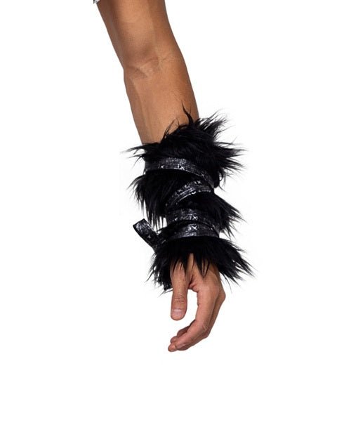 Pair of Black Faux Fur Cuffs - Melted Glam LLC