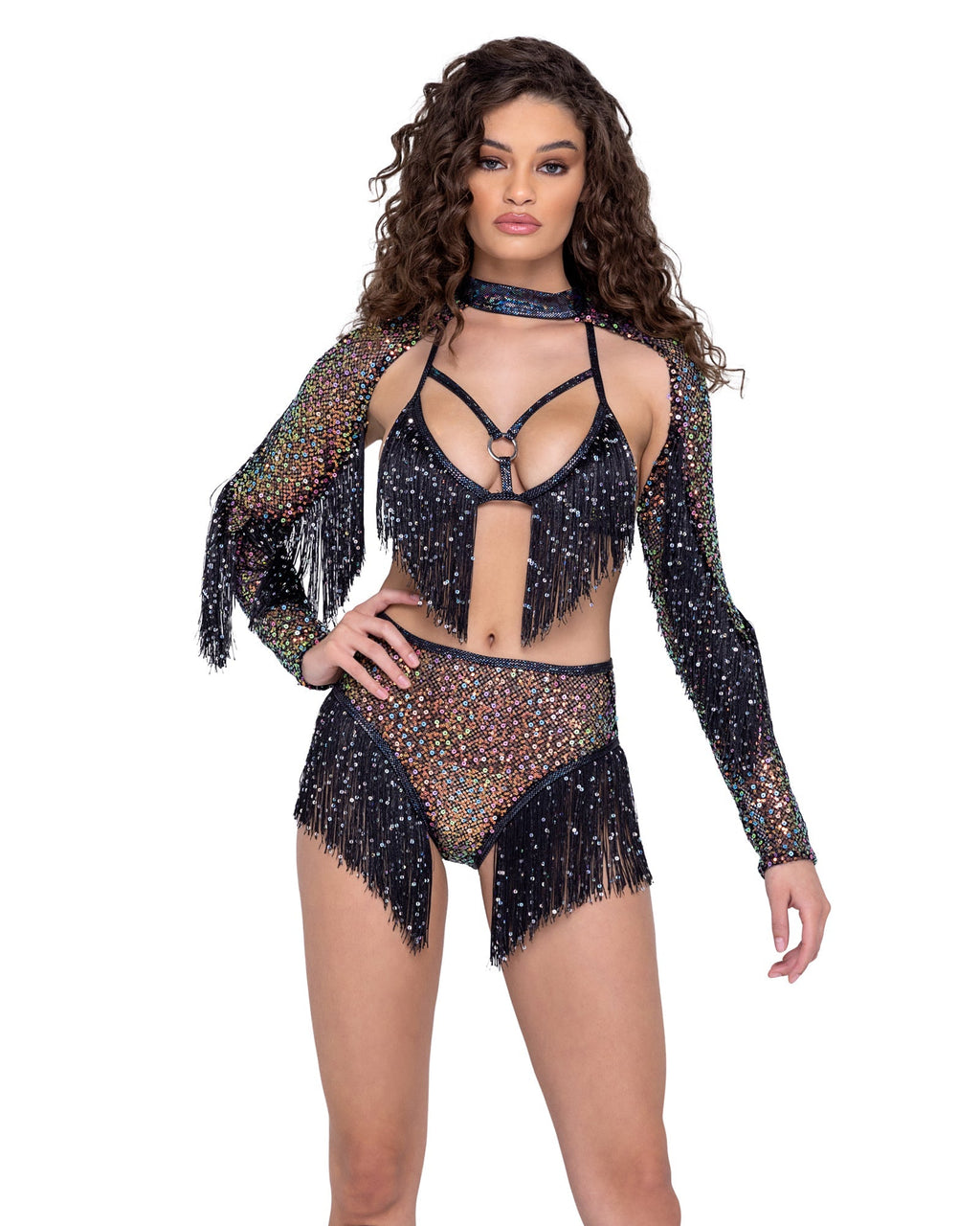 Sequin Fishnet High Waisted Shorts - Melted Glam LLC