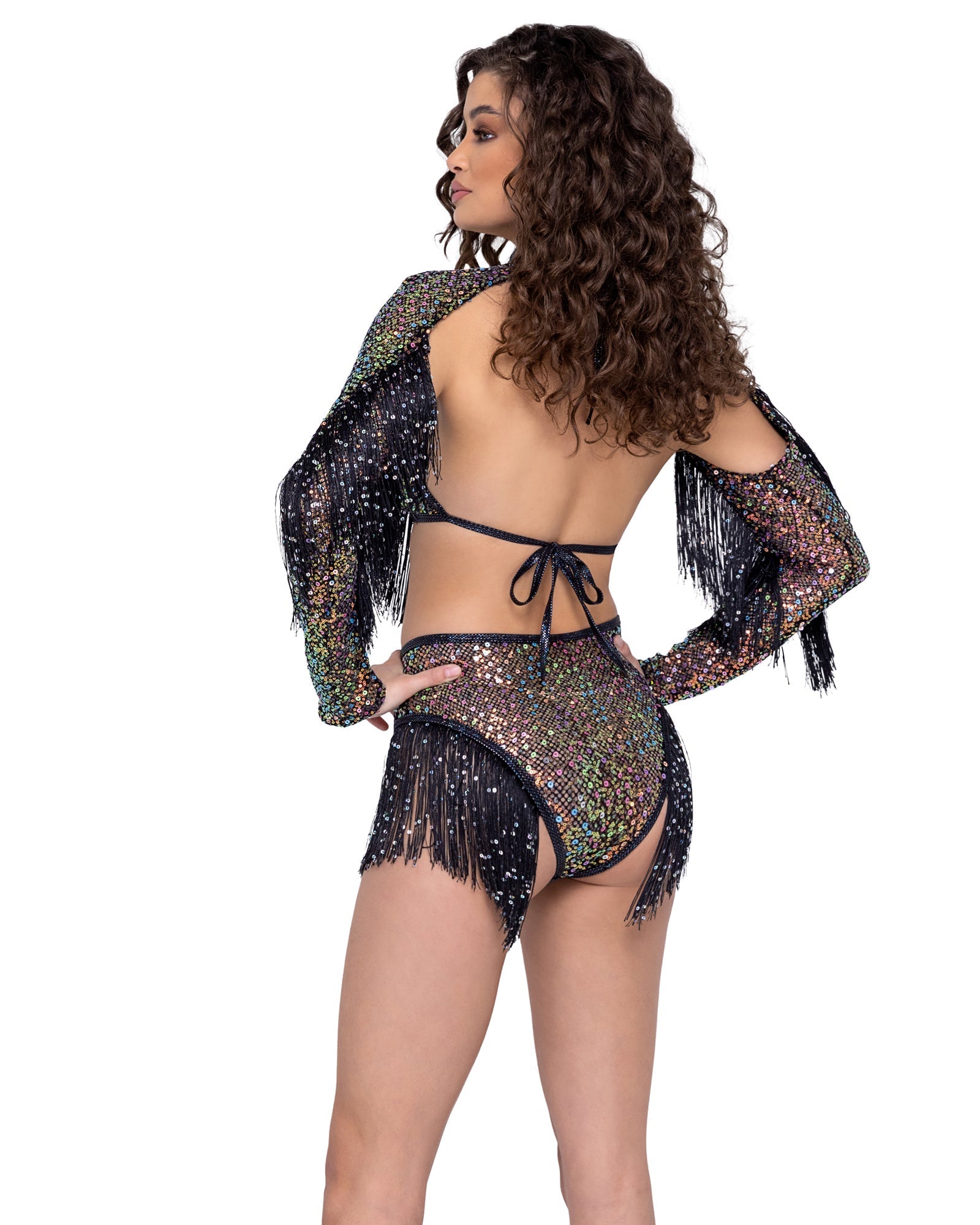 Sequin Fishnet High Waisted Shorts - Melted Glam LLC