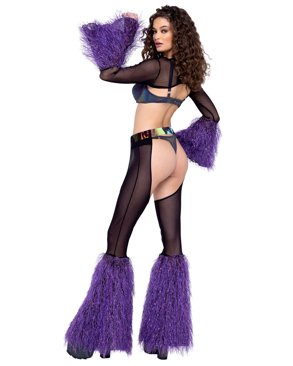Sheer Shrug with Faux Fur Bell Sleeve - Melted Glam LLC