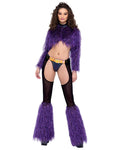 Long Sleeved Faux Fur Cropped Top - Melted Glam LLC