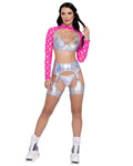 Hologram Garter Belt with Attached Leg Wrap - Melted Glam LLC