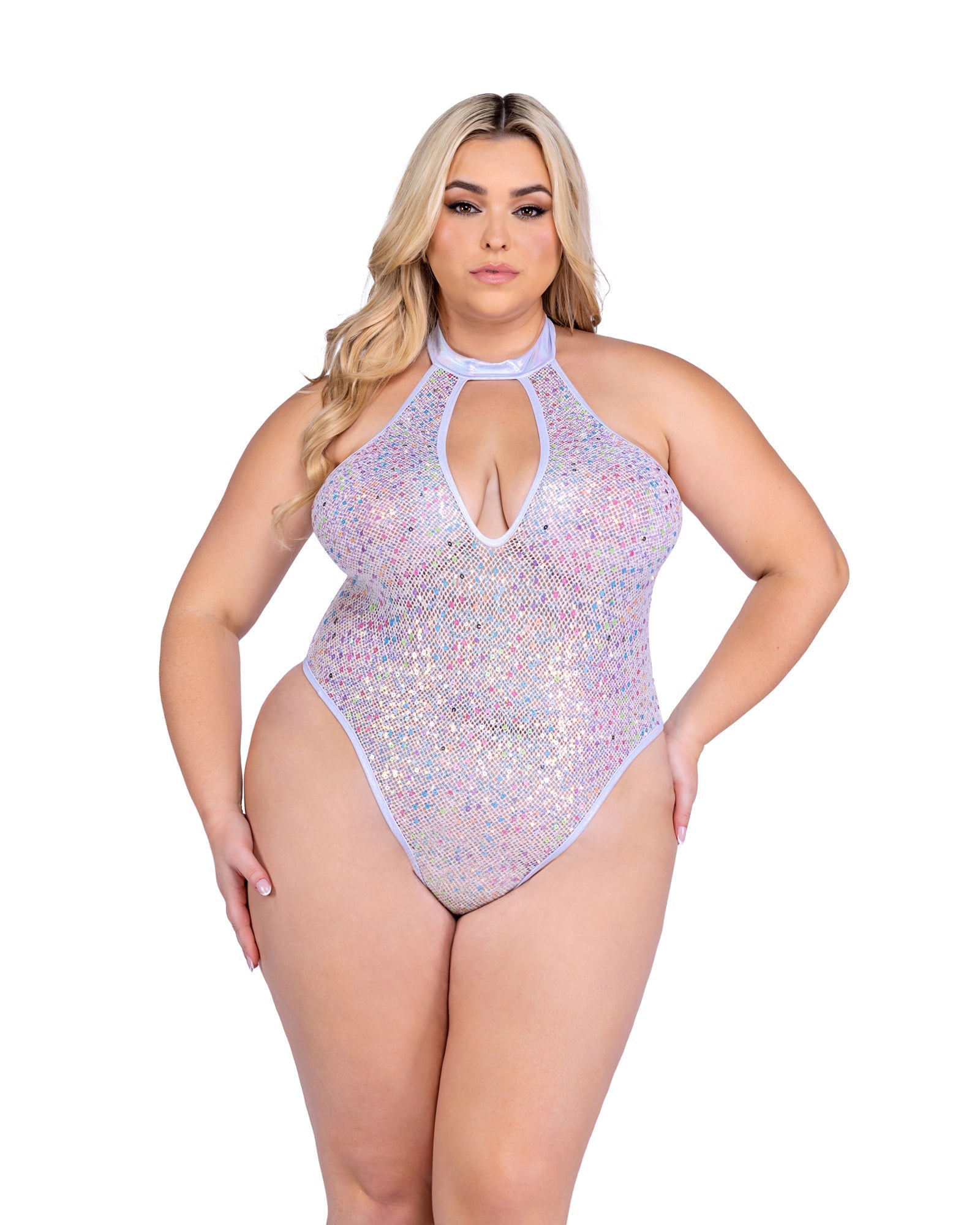 GlitterGlam Keyhole Mesh Romper - Melted Glam LLC