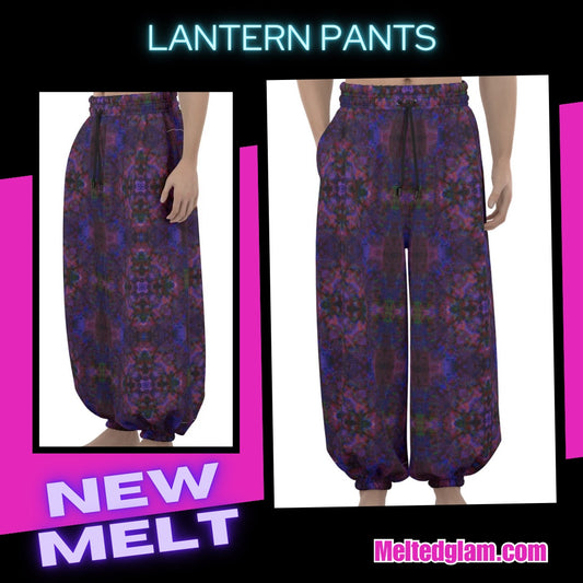 Ancient Warrior Lantern Pants , unisex | Melted Glam | EDM apparel, festival outfits, rave apparel