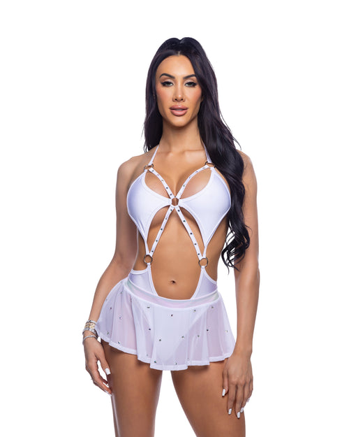 Bedazzled Strappy Romper with Rhinestone Detail - Melted Glam LLC