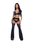 1PC Pleather Chaps with Lace-Up Detail - Melted Glam LLC
