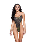Sequin Net String-Back High Cut 1PC Festival Bodysuit - Melted Glam LLC