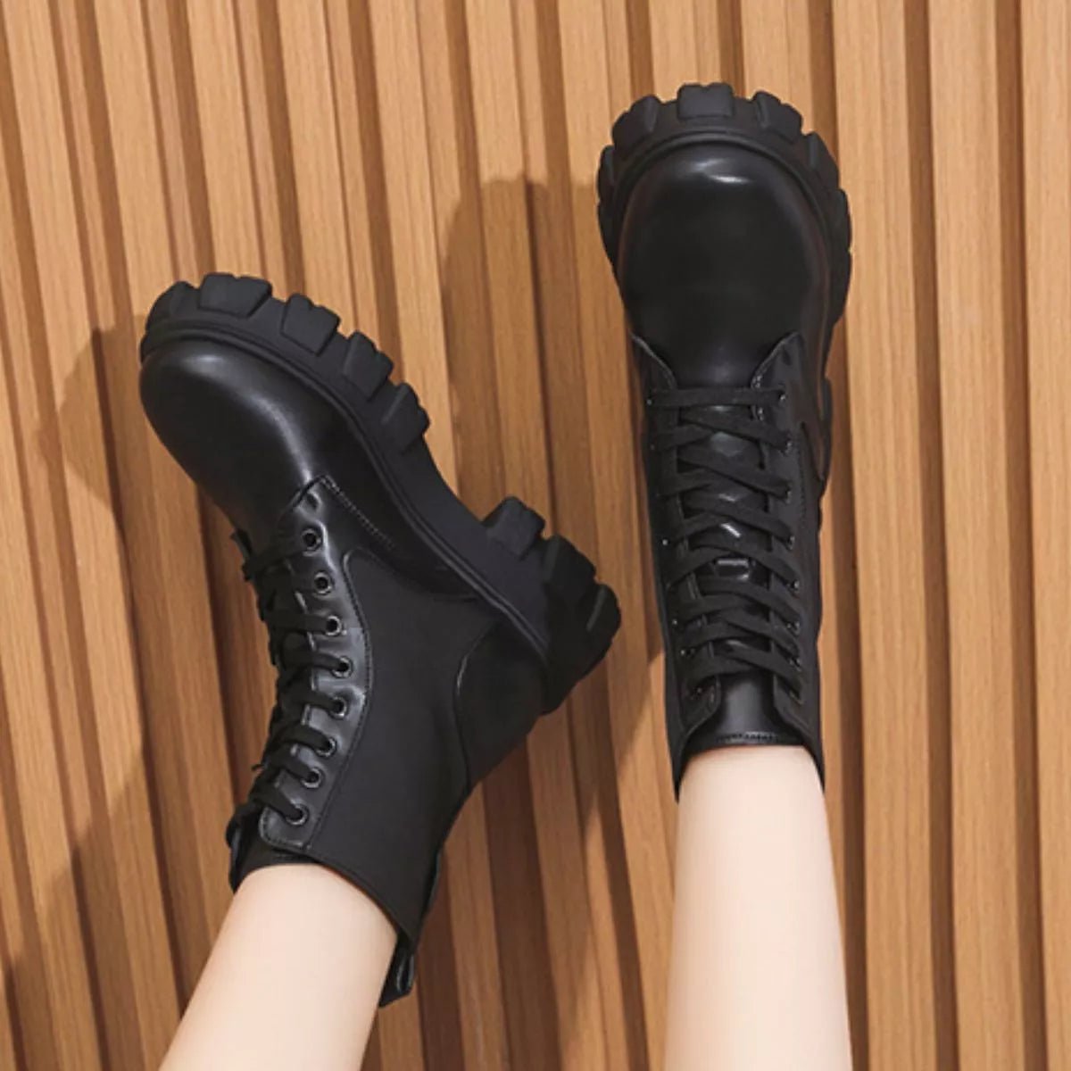 Lace Up Platform Ankle Boots -Platform Boots- Melted Glam LLC