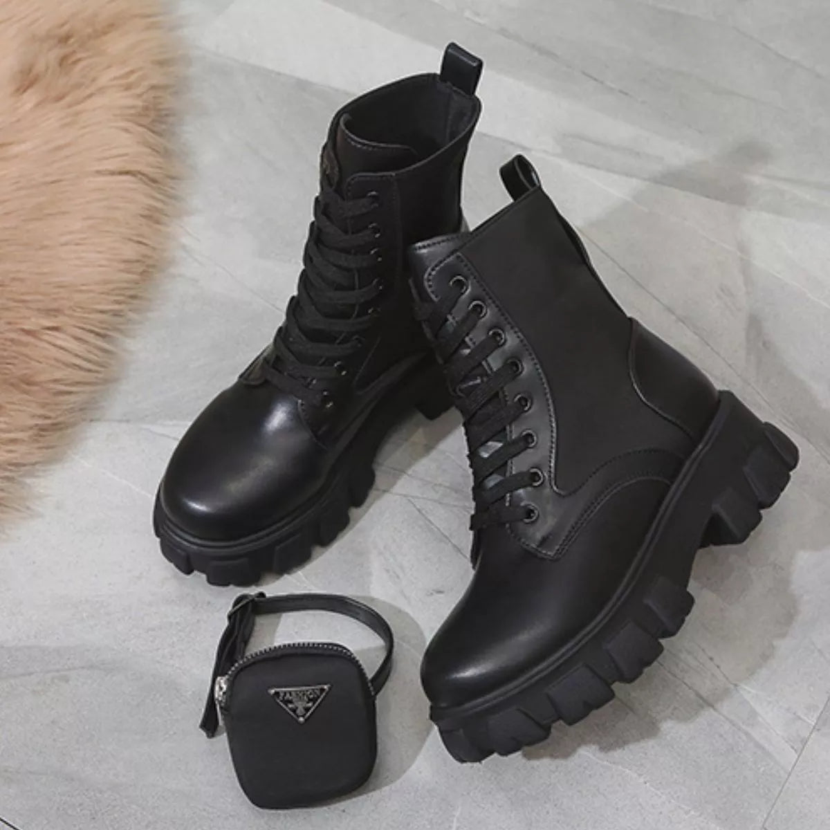 Lace Up Platform Ankle Boots -Platform Boots- Melted Glam LLC