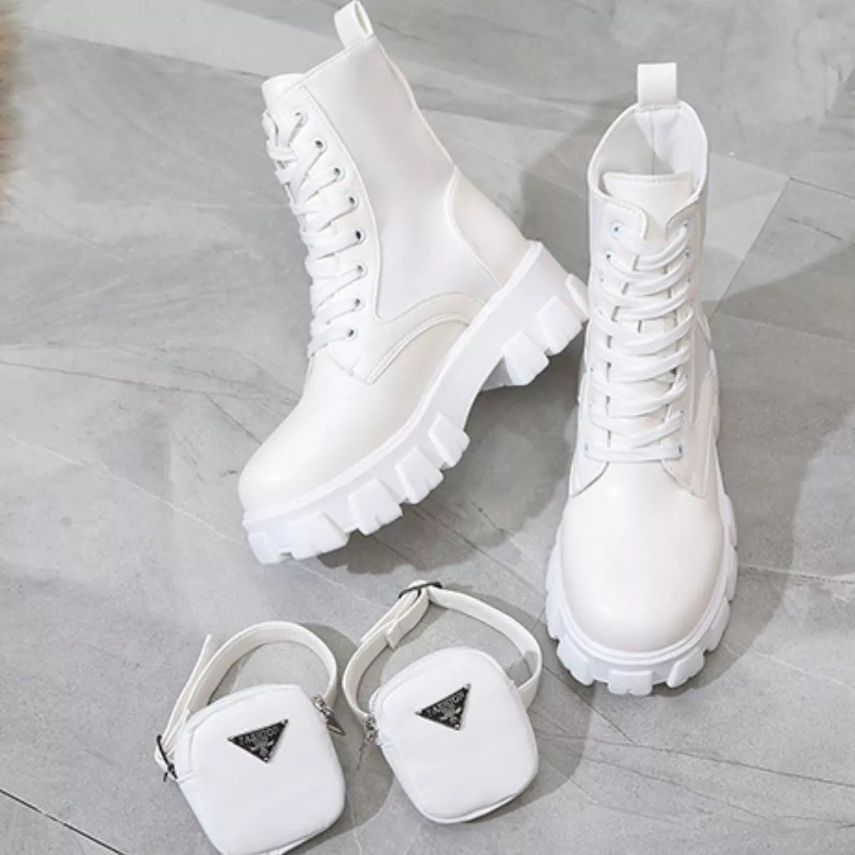 Lace Up Platform Ankle Boots -Platform Boots- Melted Glam LLC